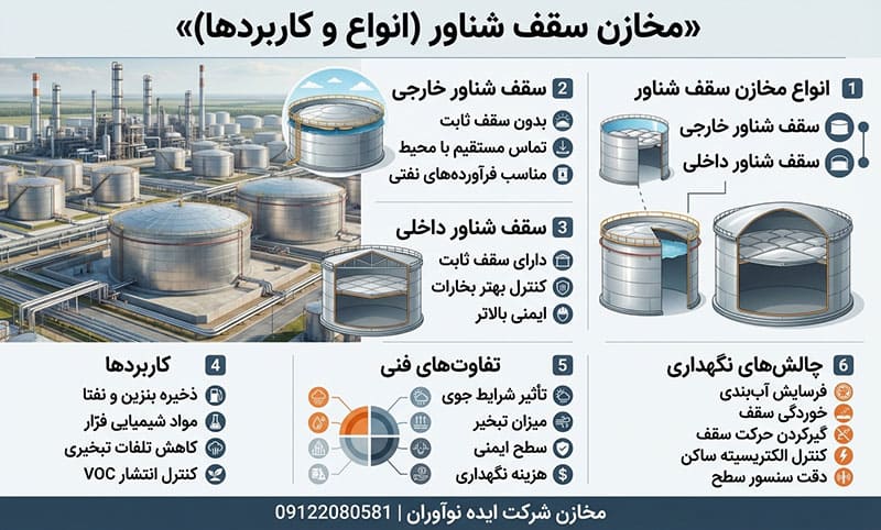 آشنایی با مخازن سقف شناور آشنایی با مخازن سقف شناور و ویژگی های آن